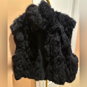 Vintage Black Coyote Fur Vest